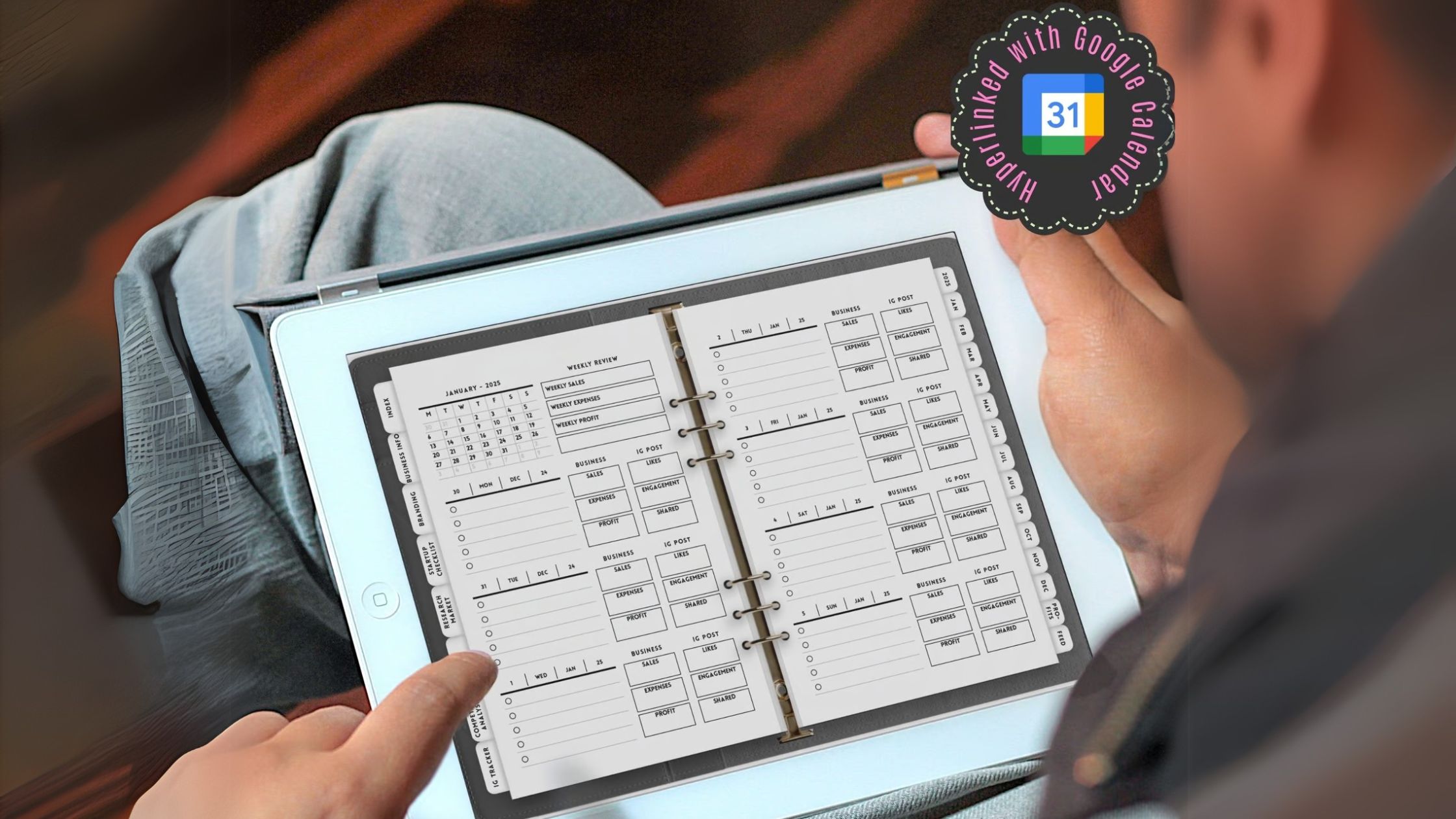 Digital planner for small business showing strategic planning pages