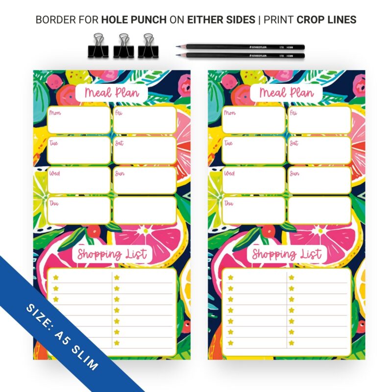 Digital meal planner open in GoodNotes app on iPad