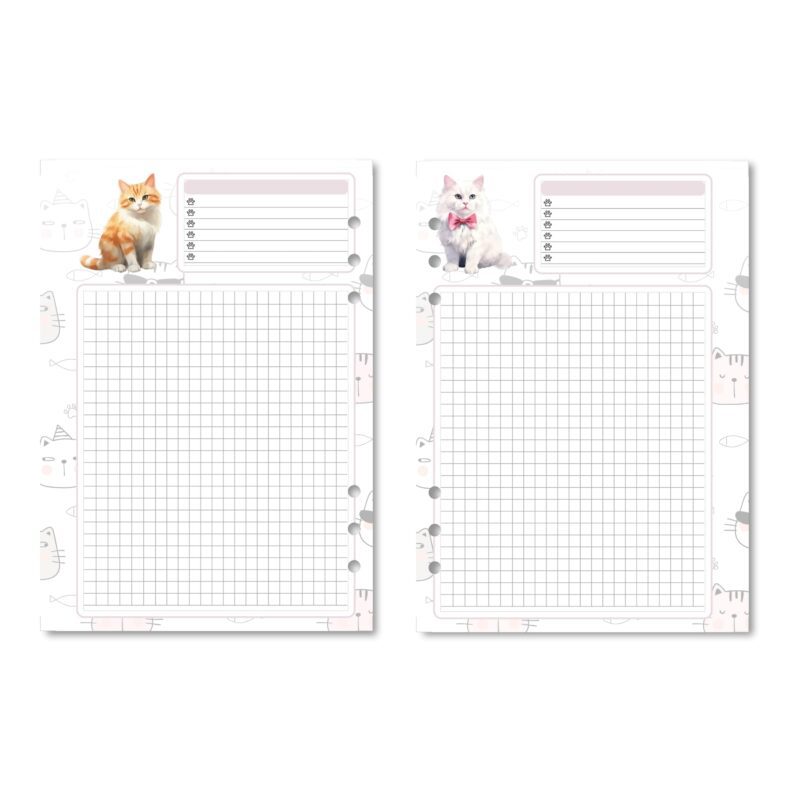 A5 journal with cat-themed inserts
