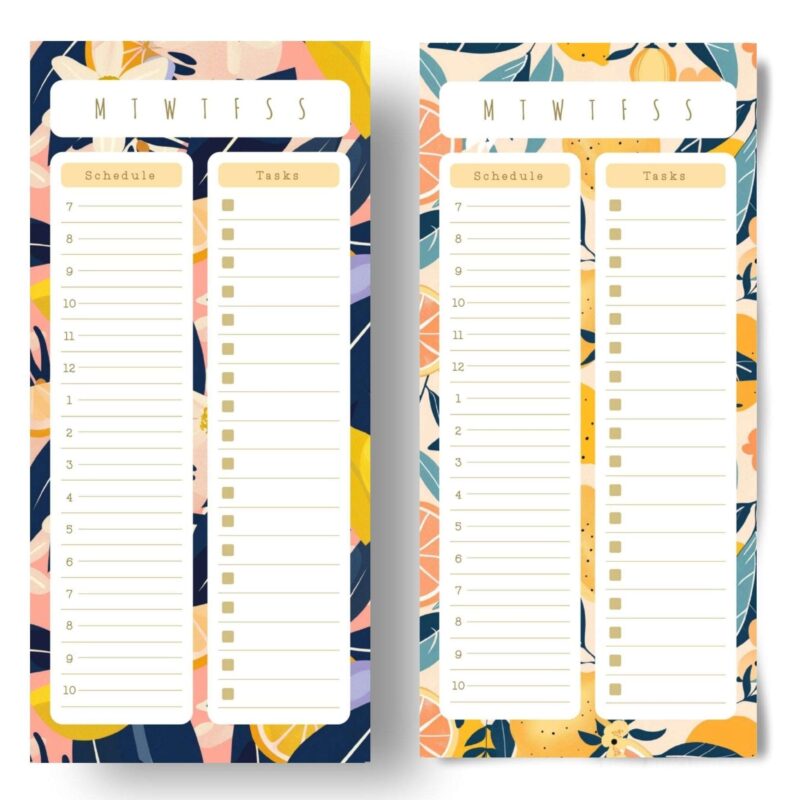 Printable daily notepads on a for A5 Planners