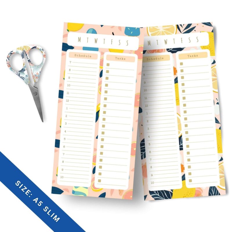Printable daily notepads on a for A5 Planners
