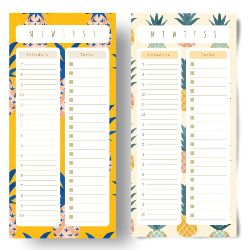Printable daily notepads on a for A5 Planners