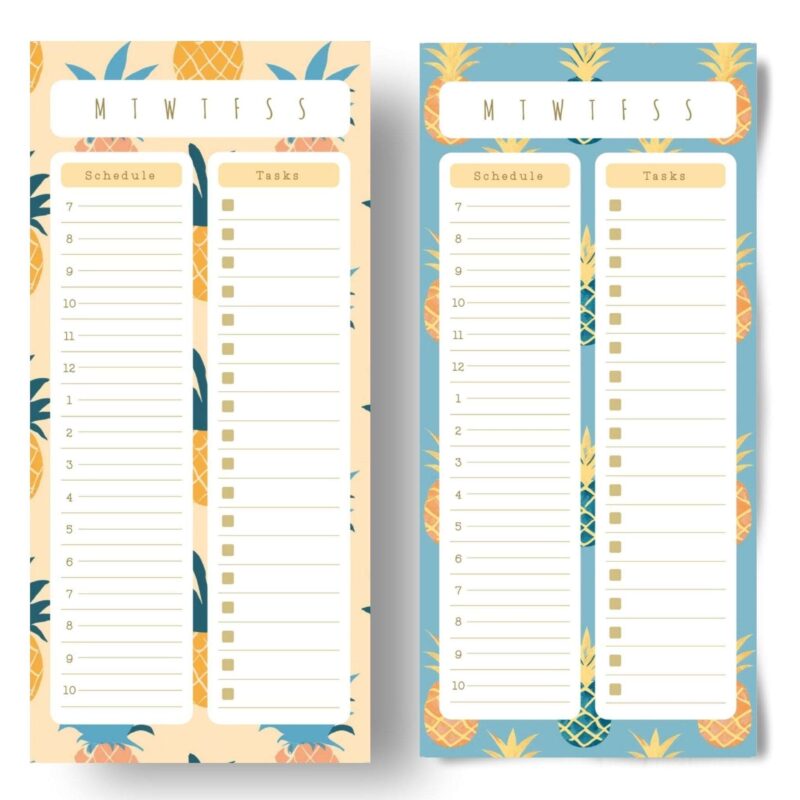 Printable daily notepads on a for A5 Planners