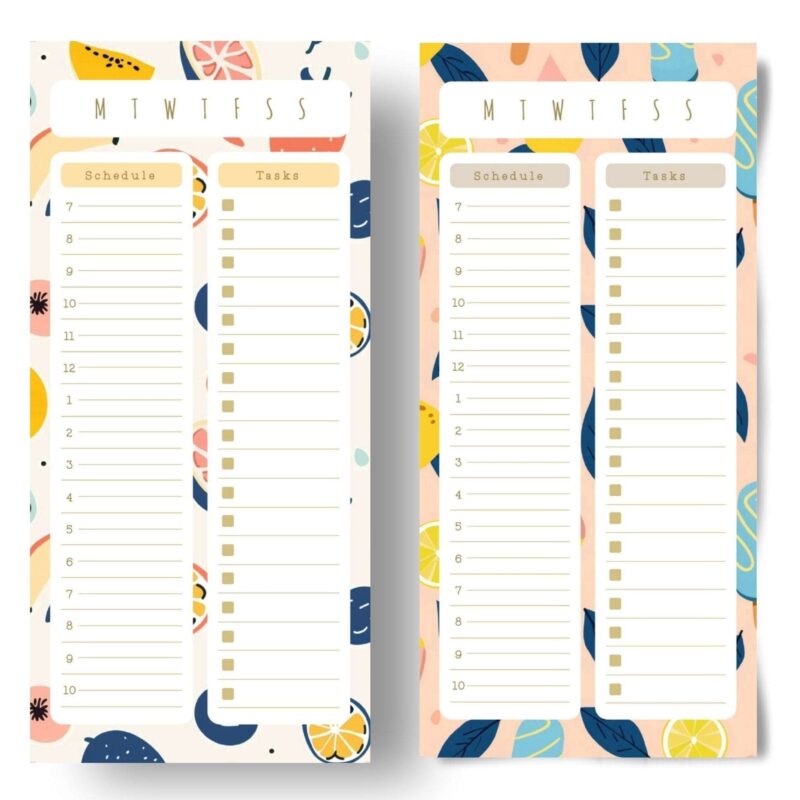 Printable daily notepads on a for A5 Planners