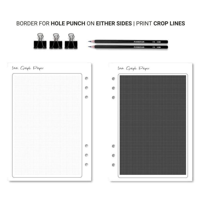 Close-up of precise 1mm grid pattern on printed sheet