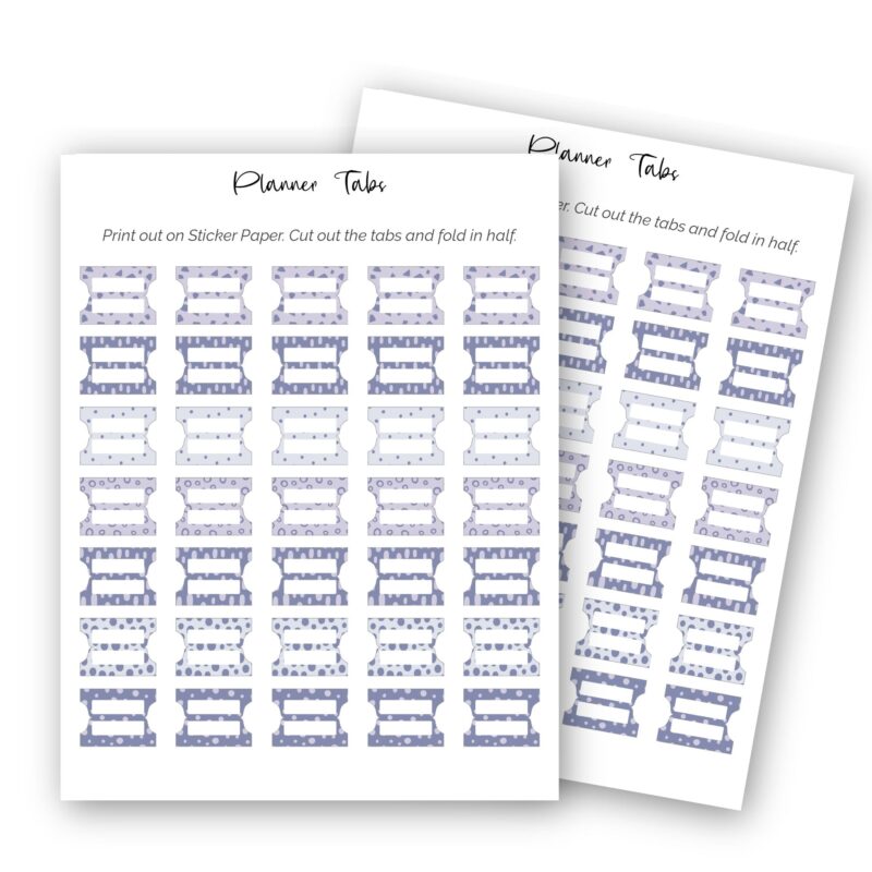 Planner with tabs sticking out from the sides