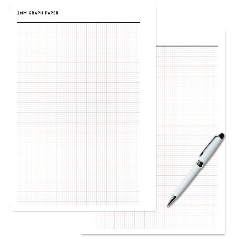 Printable 2mm graph paper A5 size PDF with precise grid lines for technical drawings, notes, and creative projects