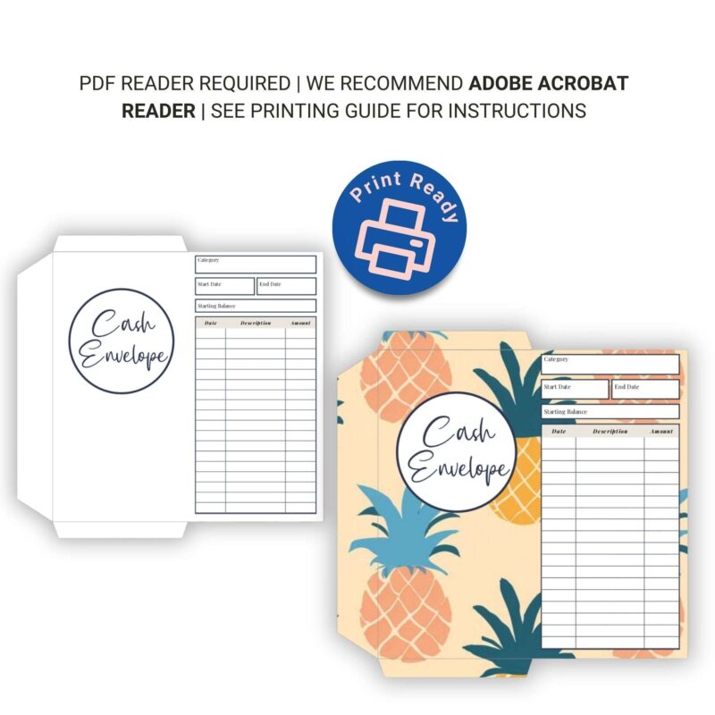 Close-up of 3x6 inch cash envelope from budgeting bundle showing detail and size