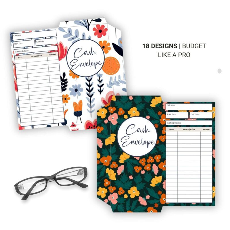 Close-up of 3x6 inch cash envelope from budgeting bundle showing detail and size
