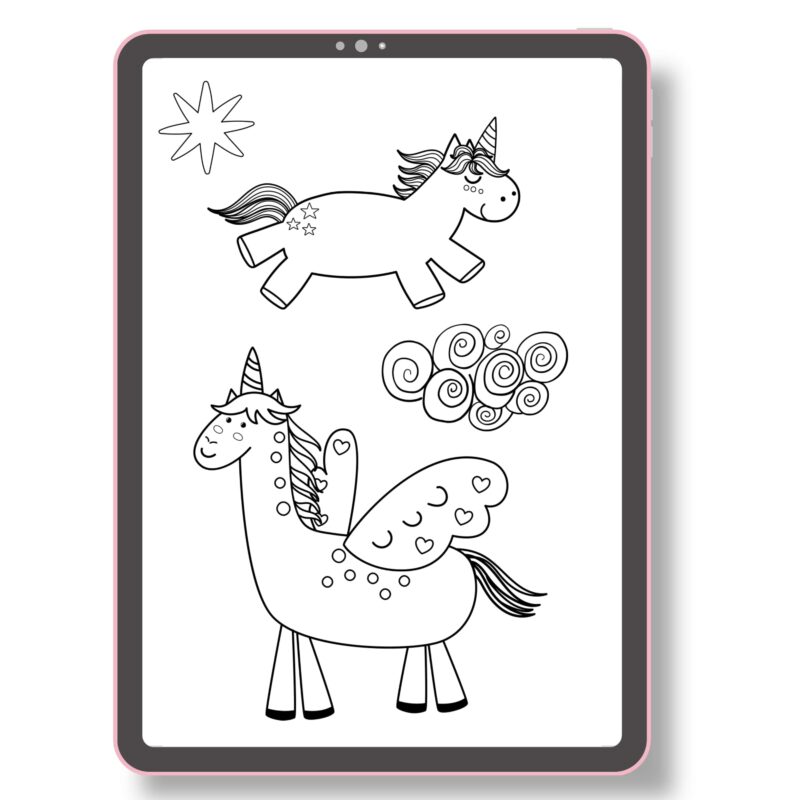 Multiple printed pages from the animals coloring book ready for coloring fun
