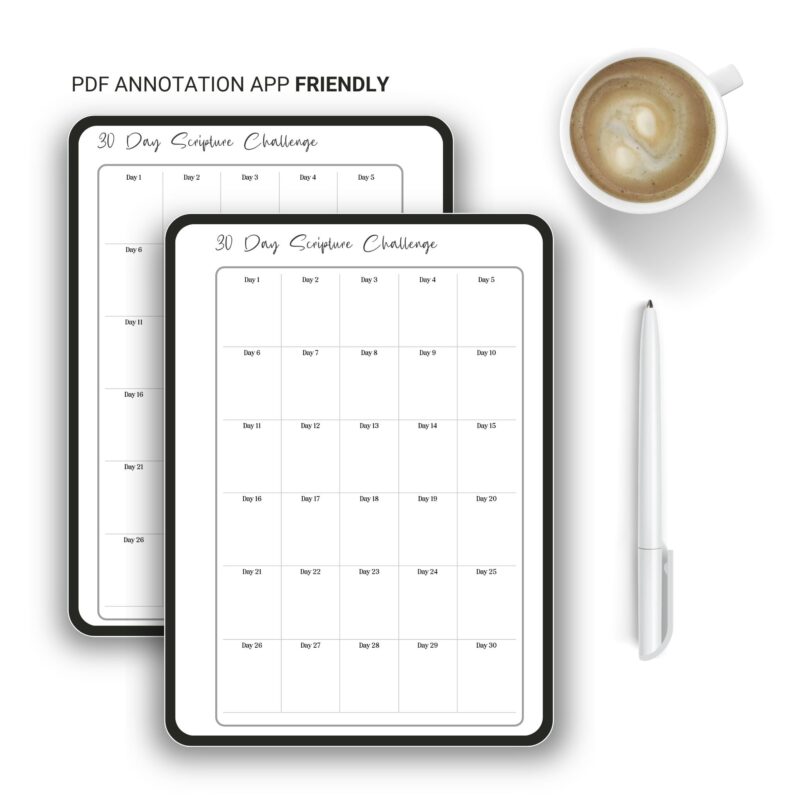 30-Day Bible Scripture Challenge Planner | Printable Faith Journal Insert - Image 7