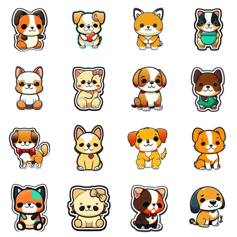 cute dog digital planner stickers for Goodnotes