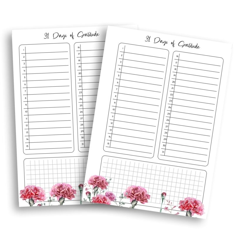 31 Days of Gratitude Journal | Printable Daily Reflection & Positivity