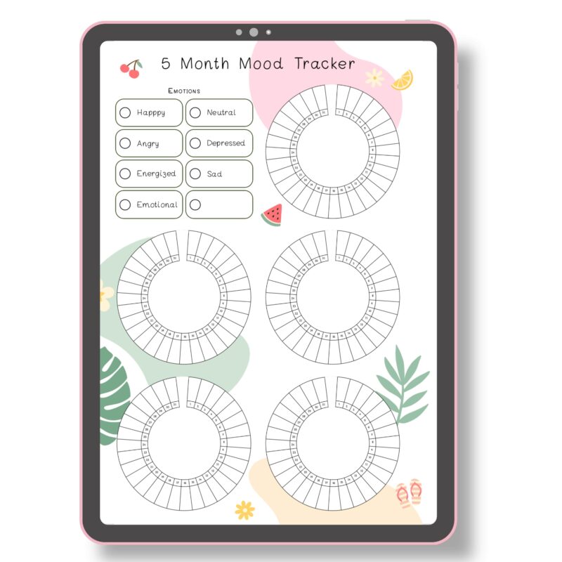 5-Month Mood Tracker Printable – Emotional Wellness & Mental Health Journal PDF - Image 7