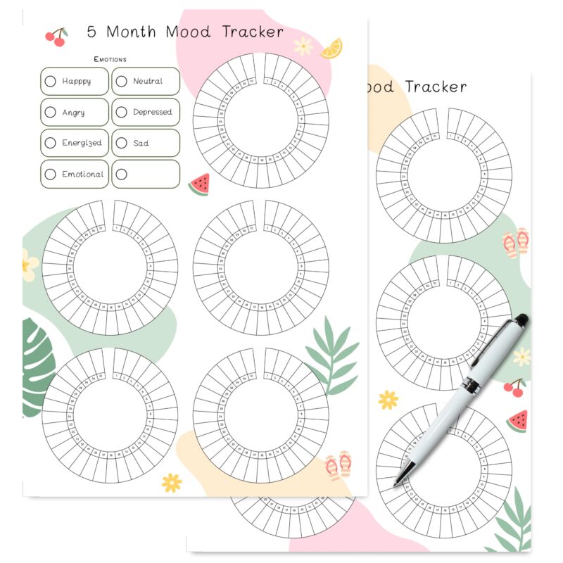 Daily mood tracker PDF for mental health awareness