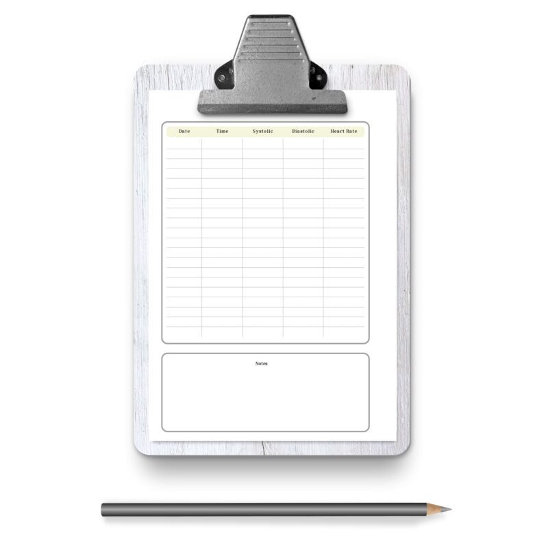 Printable health tracker for blood pressure monitoring