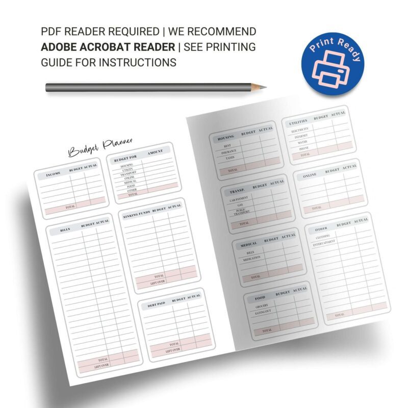 Printable budget tracker for financial planning