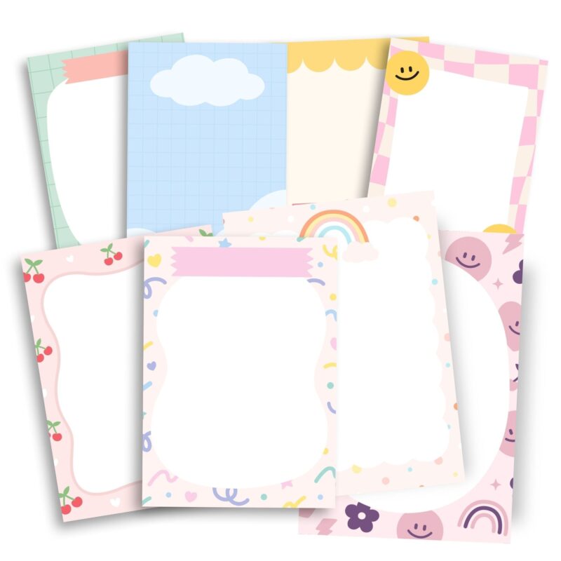 A5 printable planner notepad with cute designs