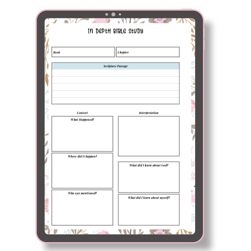 Bible Study Notes Guide | Floral Printable Scripture Journal - Image 7