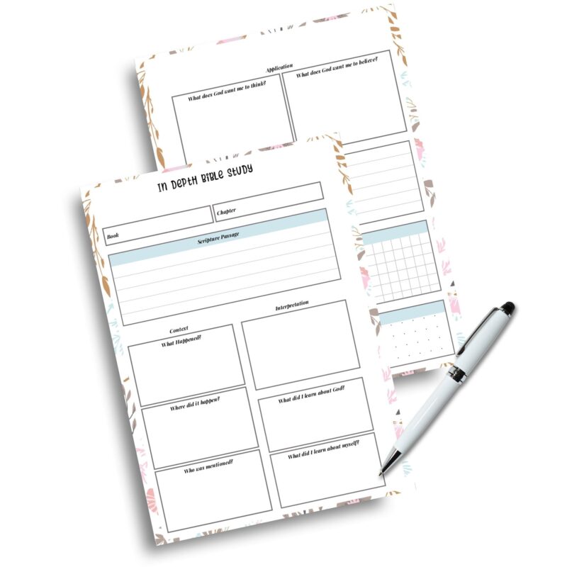 A5 scripture journal with prayer and reflection sections