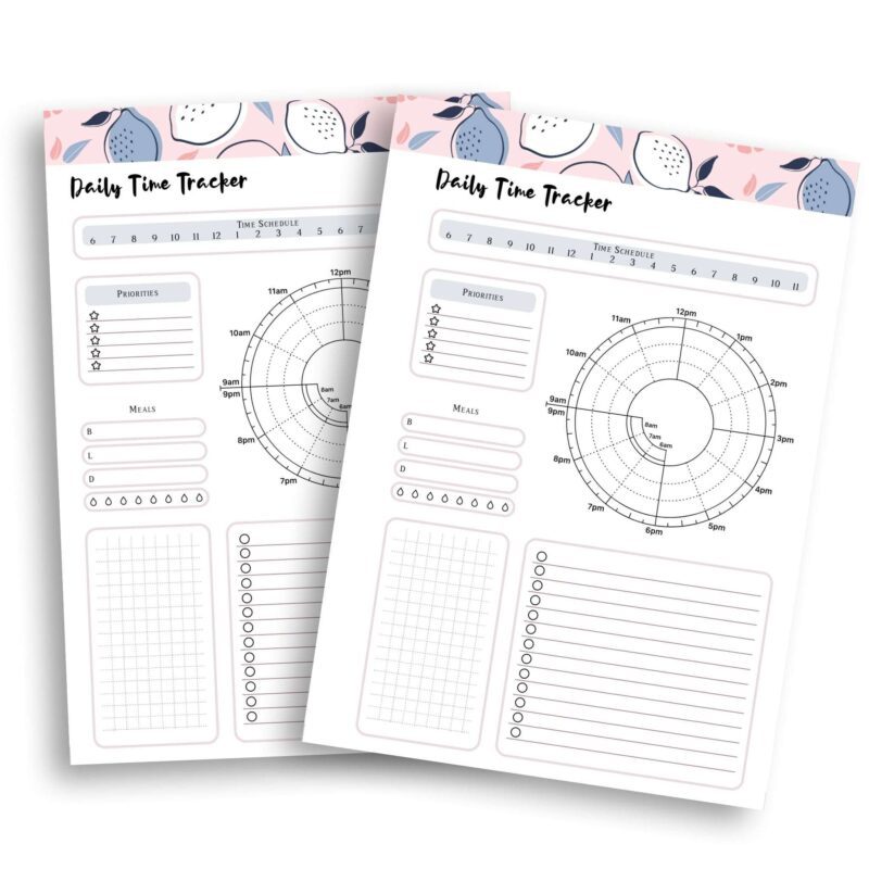Printable daily planner insert for productivity