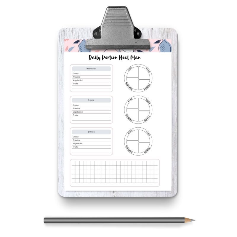 Daily food log and portion tracker