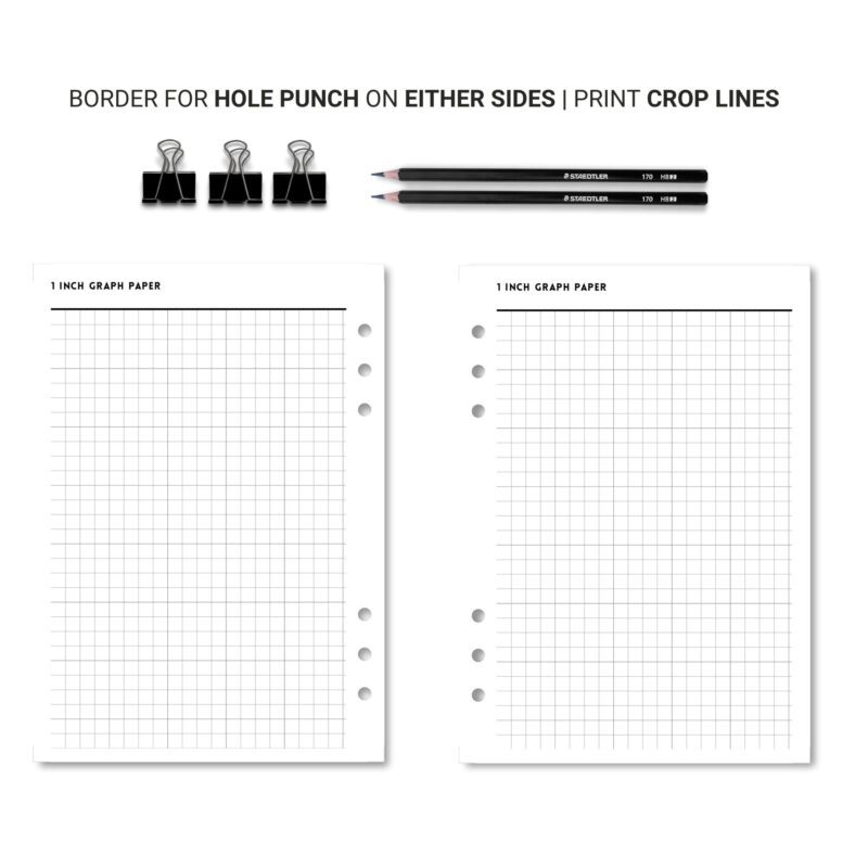 1 inch graph paper printable sheet with clean grid lines for precise drawing