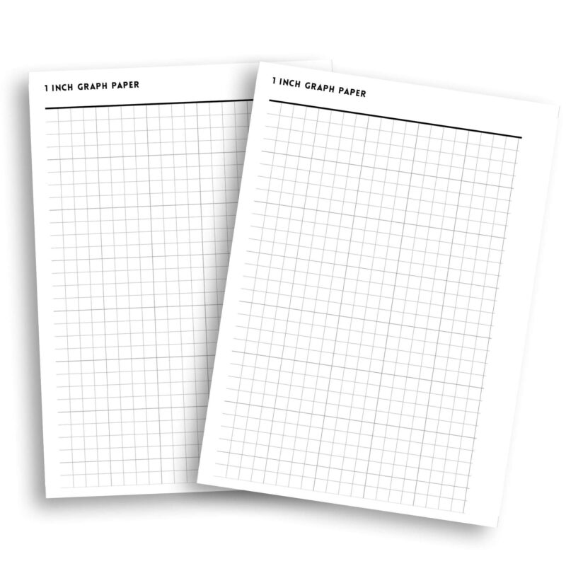 High-contrast 1-inch square grid for math, art, and bullet journaling