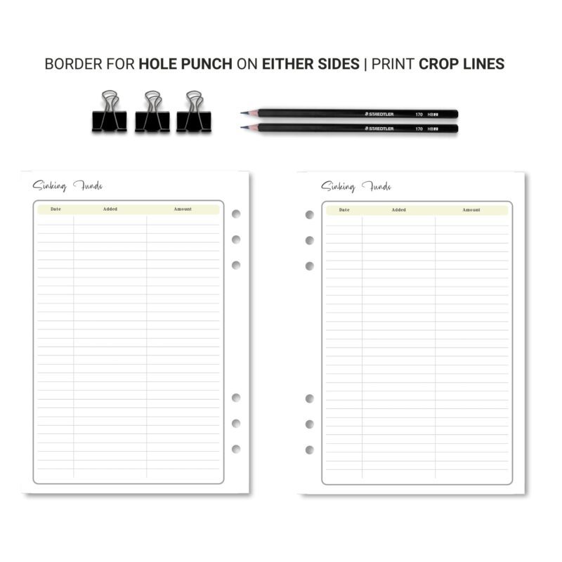 Organize Savings with This A5 Sinking Funds Planner Insert