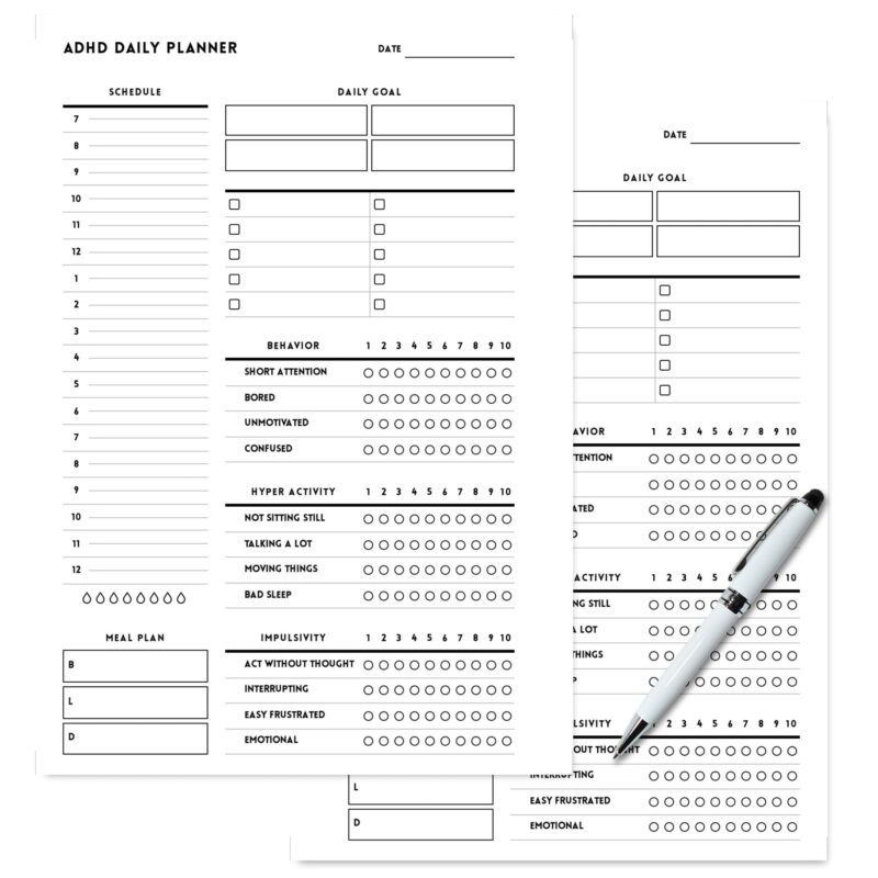 Minimalist ADHD planner for focus and organization