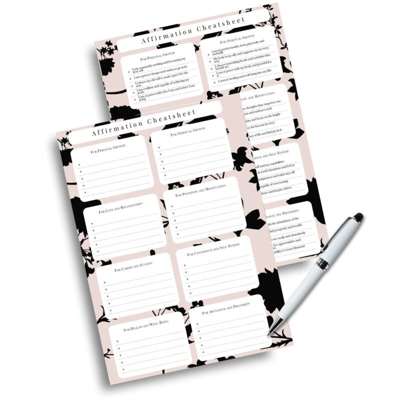 A5 Affirmation Guide for Personal Growth & Success