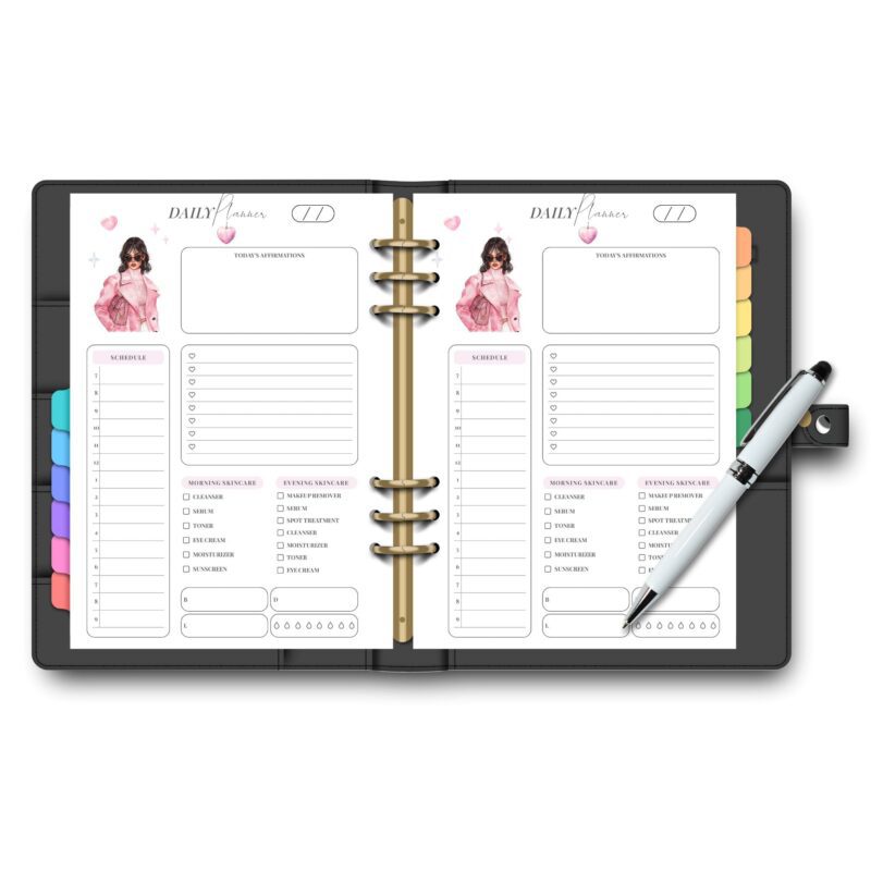 Beauty Daily Planner – A5 PDF Download for Skincare & Self-Care - Image 4