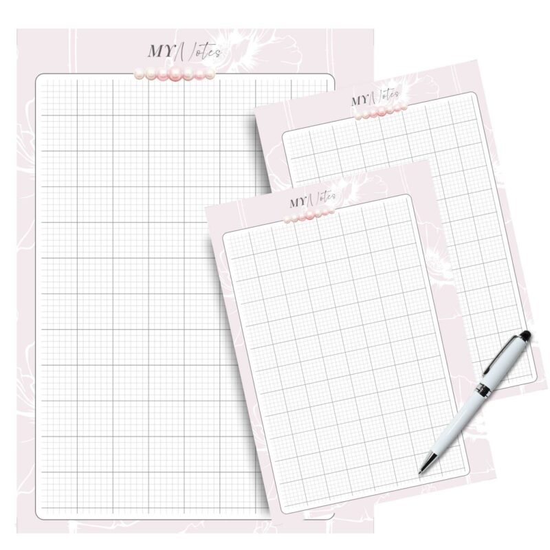 Soft pink beauty planner pages for makeup organization