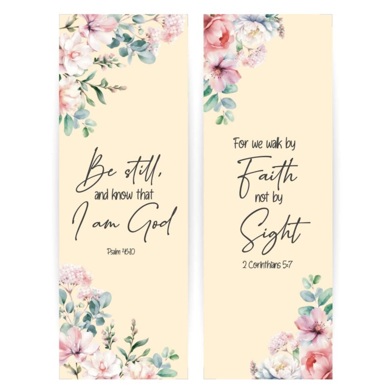 Faith-based bookmarks with 2 Corinthians 5:7 verse