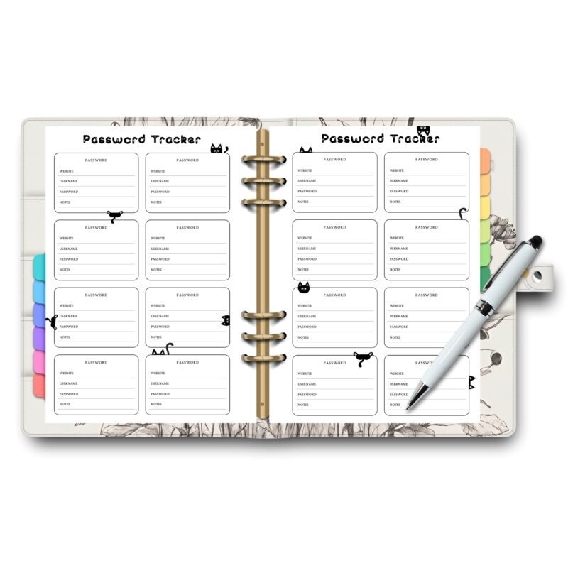 Password Organizer PDF - Compact & Easy to Use
