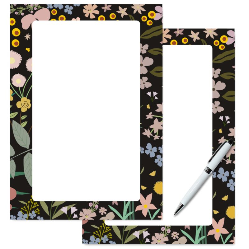 A5 printable garden-themed notes for creative planning