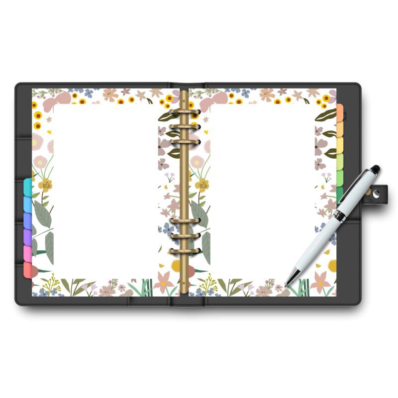 A5 planner pages for creative writing and sketching