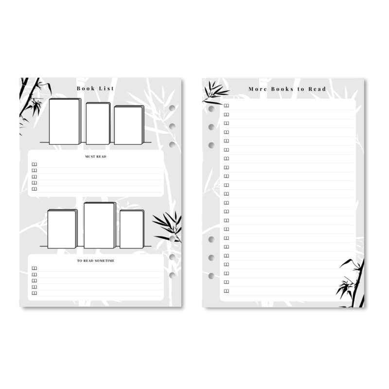 Reading organizer book planner printable design