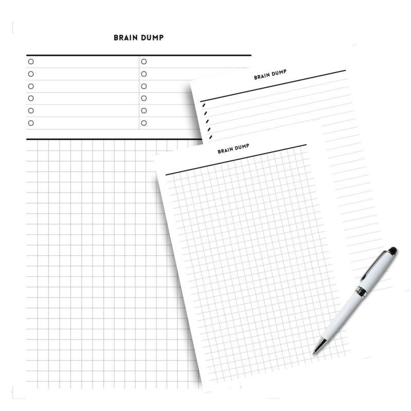 Minimalist notes planner PDF download template