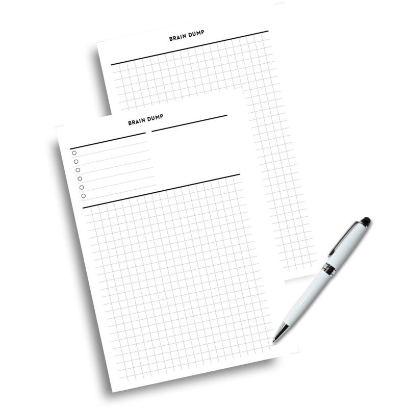 A5 notes planner printable for thought organization