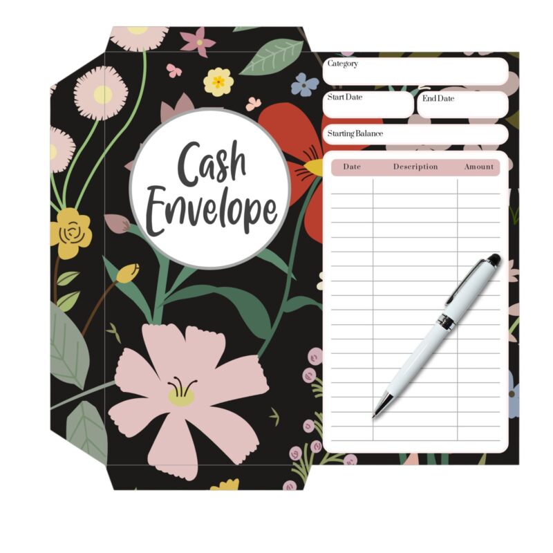 Digital preview of the Printable Cash Envelopes PDF download.