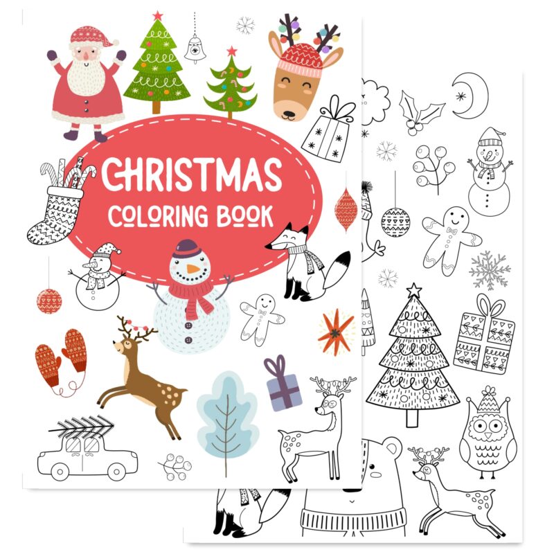 Child happily coloring a page from the Christmas Coloring Book.