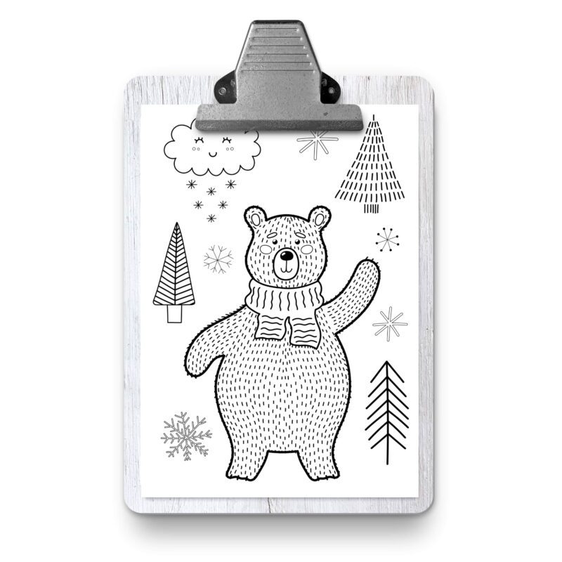 Stack of printed Christmas Coloring Book pages in A5 size.