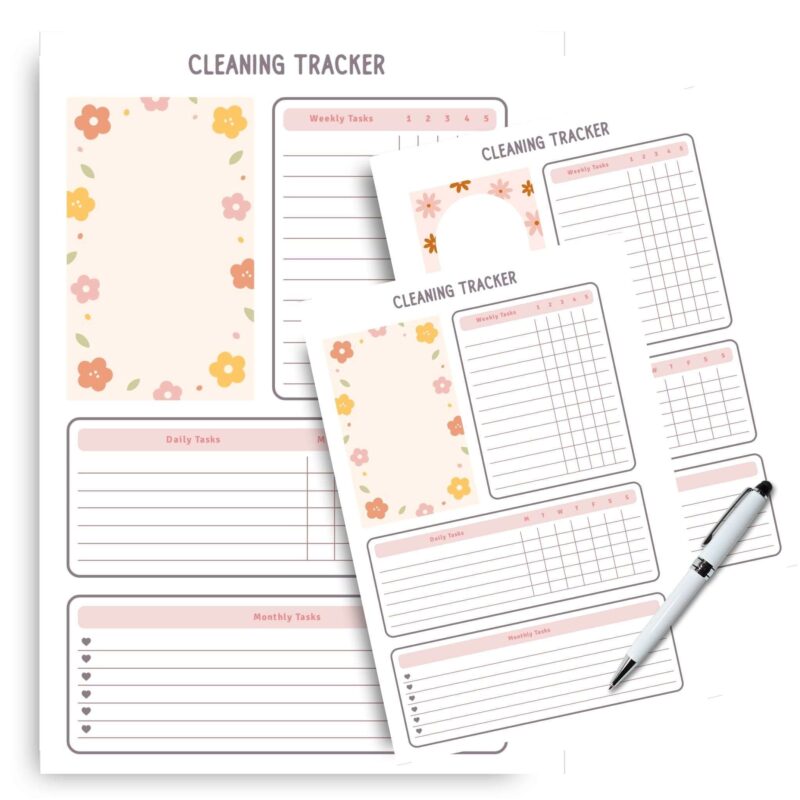 Cleaning Tracker showing daily and weekly sections.