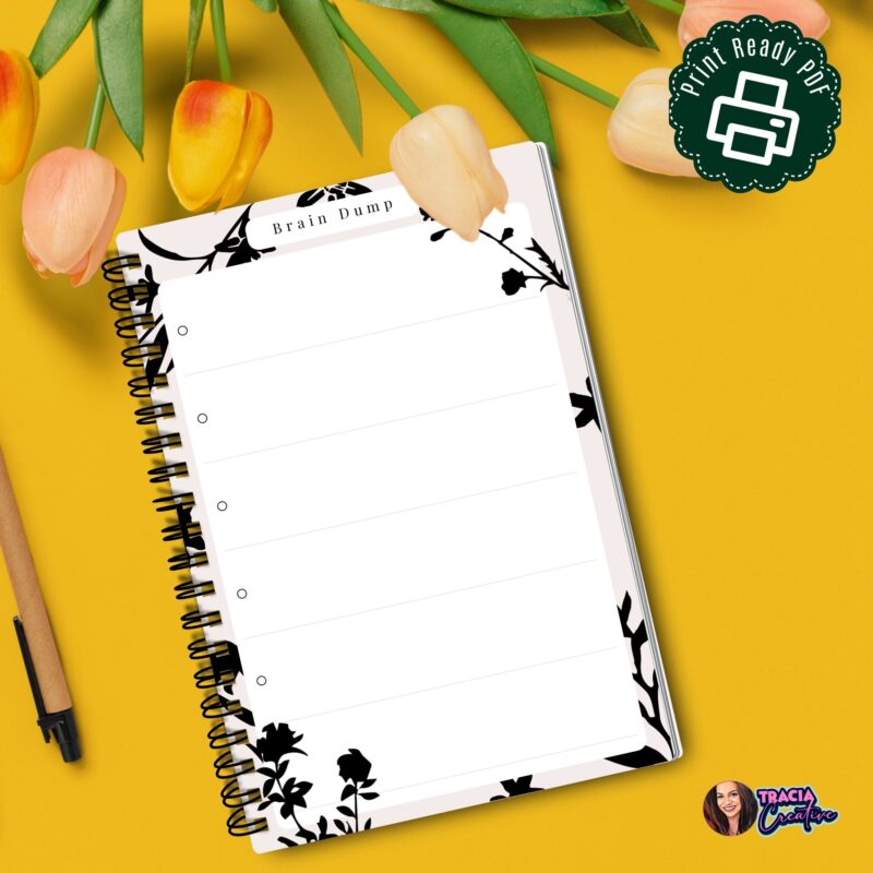 Brain Dump Planner Insert A5 layout for organizing thoughts