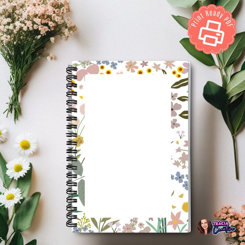 Garden-themed notes planner insert for A5 journals
