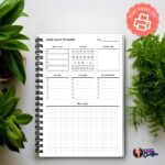 ADHD daily planner printable on a desk with coffee