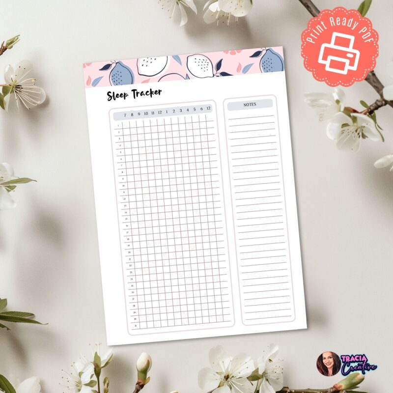 Sleep Tracker Printable for A5 Planners