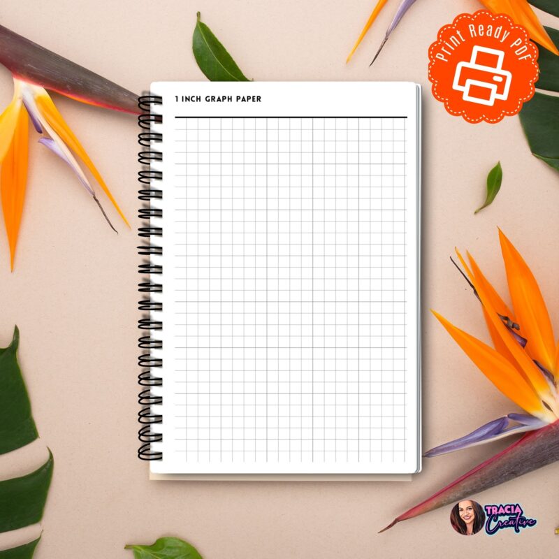 1 inch graph paper printable sheet with clean grid lines for precise drawing