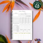 Printable fitness planner tracking cardio and strength workouts